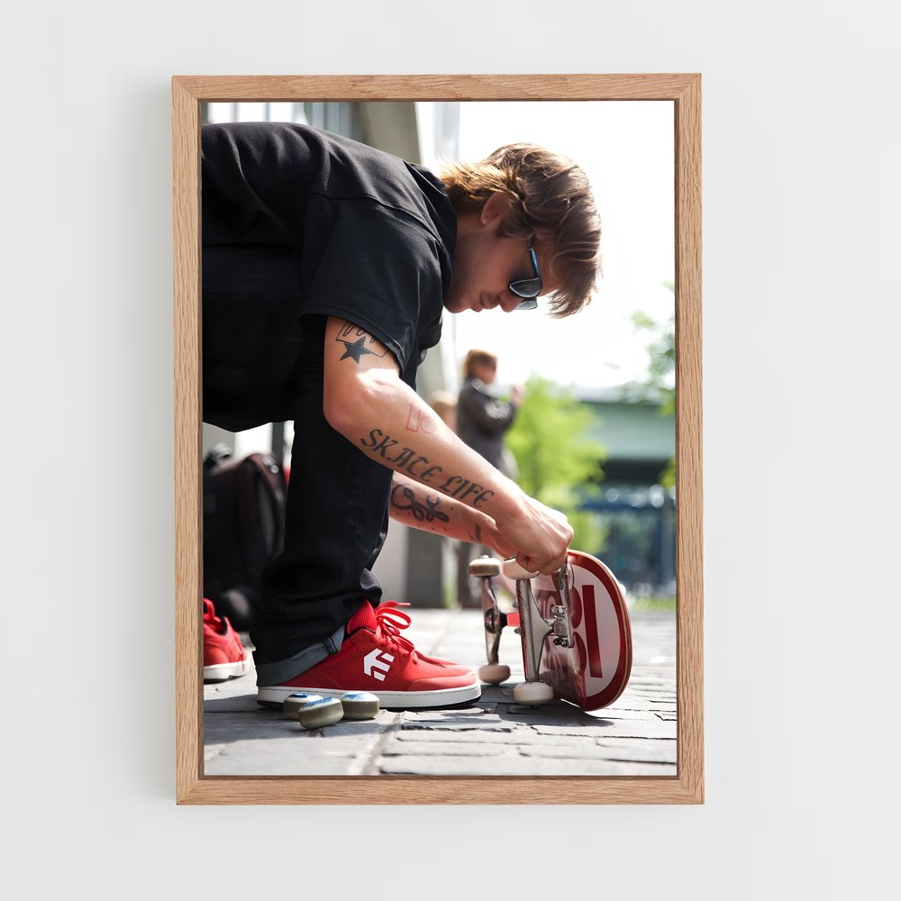 Poster L'Art du Lacer – affiche Skateboard (vue 4)